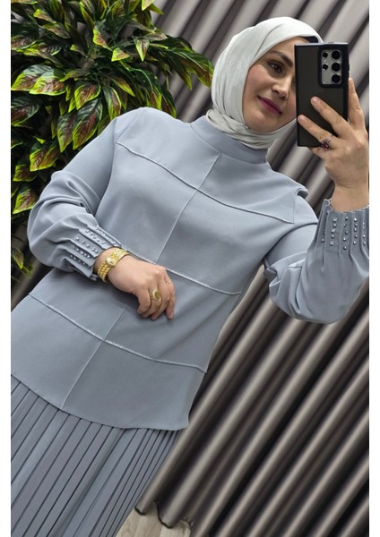 Kadın Tesettür Giyim Büyük Beden Krep Etekli Takım fiyatları