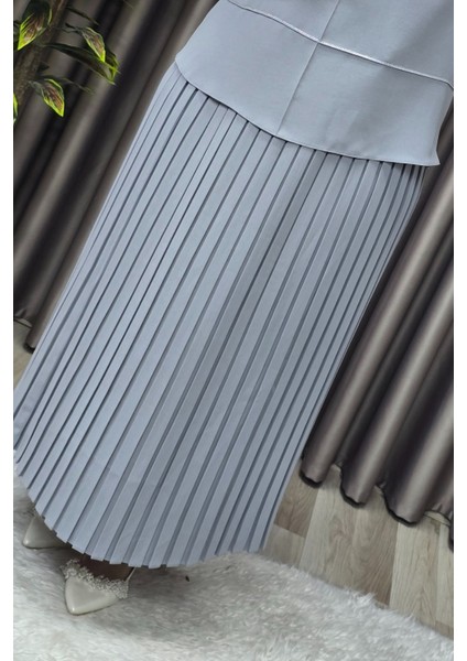 Kadın Tesettür Giyim Büyük Beden Krep Etekli Takım modelleri