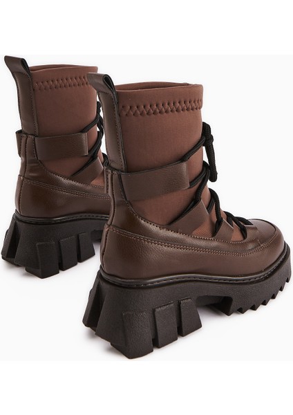 Casey Kahve Kalın Tabanlı Bağcıklı Kadın Bot fırsatları