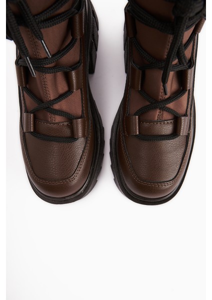 Casey Kahve Kalın Tabanlı Bağcıklı Kadın Bot indirimleri