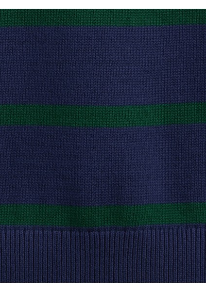 Erkek Çocuk Lacivert Çizgili Bisiklet Yaka Kazak fiyatları