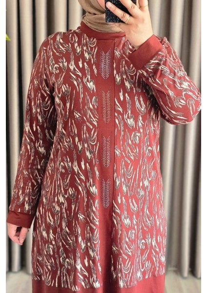 Kadın Tesettür Giyim Büyük Beden Şerit Desenli Nisa Takım fırsatları