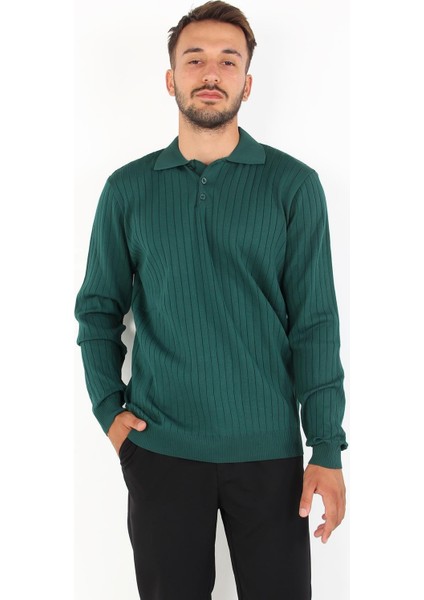 3002 Yakalı Kalın Çizgili Kazak