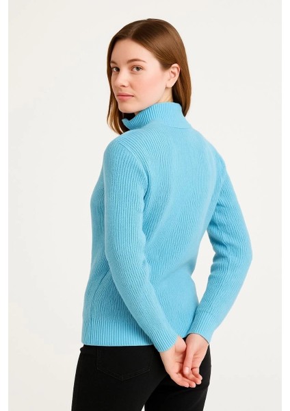 Erkek Yarım Fermuarlı Triko Kazak – Selanik Örgü, Dik Yaka, Pamuklu Dokuma, Regular Fit Uzun Kollu Kışlık Model - Mint Yeşili modelleri