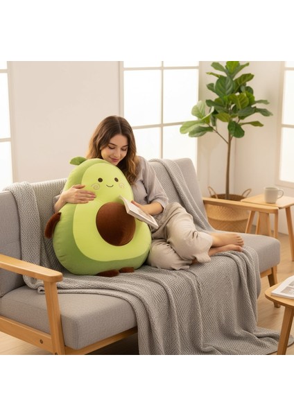 2\'li Dev Boy Sevimli Avokado Peluş Yastık ve Orta Boy Avokado fırsatları
