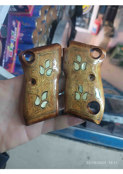 Saddam Beretta Mod 951 Işlemeli Telkari Sedef Kakma Kabza