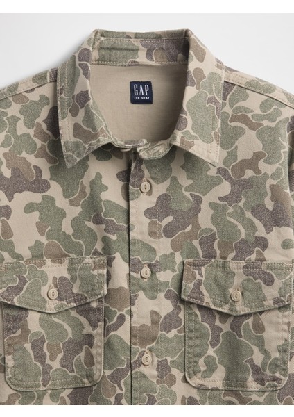 Erkek Çocuk Kamuflaj Relaxed Kamuflaj Denim Gömlek fiyatları