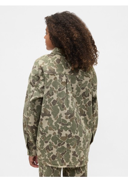 Erkek Çocuk Kamuflaj Relaxed Kamuflaj Denim Gömlek fırsatları