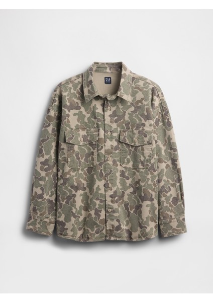 Erkek Çocuk Kamuflaj Relaxed Kamuflaj Denim Gömlek indirimleri