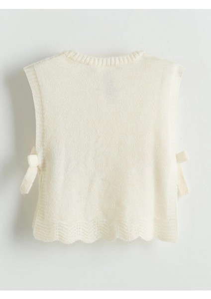 Lcw Kids Ekru Bisiklet Yaka Fiyonklu Kız Çocuk Süveter fırsatları