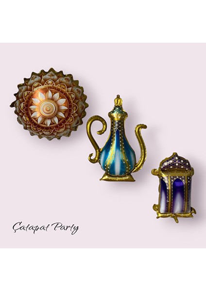 Hoşgeldin Ya Şehri Ramazan Konsepti Folyo Balon Seti - 3 Adet Folyo Balon 45' Er cm modelleri