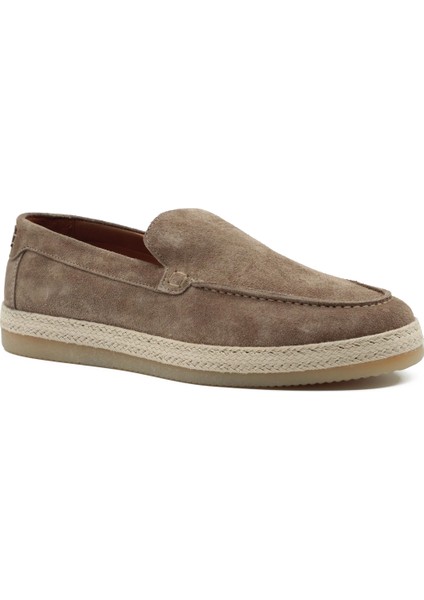 Hakiki Süet Deri Bej Loafer Erkek Ayakkabı - Kauçuk Taban - 4154 fiyatları