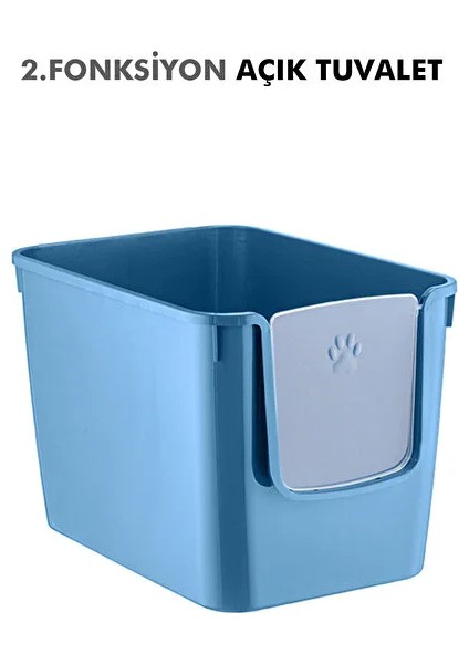 Xl 2 Fonksiyonlu Premium Kapalı Kedi Tuvaleti ve Açık Kedi Tuvaleti 56 x 40 x 43 cm fiyatları