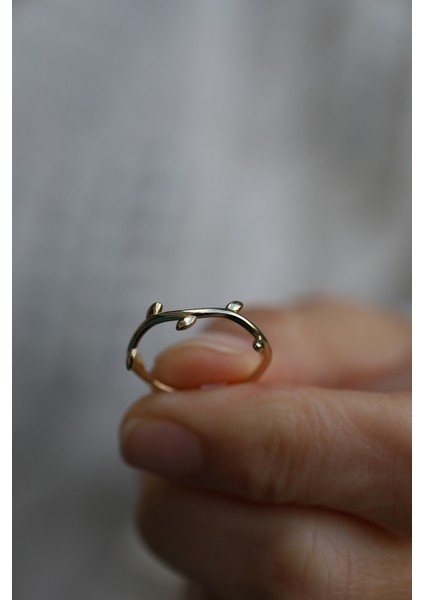 14 Ayar Altın Yaprak Detaylı Dal Yüzük indirimleri