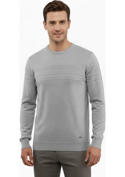 Erkek Sıfır Yaka Kazak Çelik Örgü Klasik Kalıp 5247C BGL-ST04858