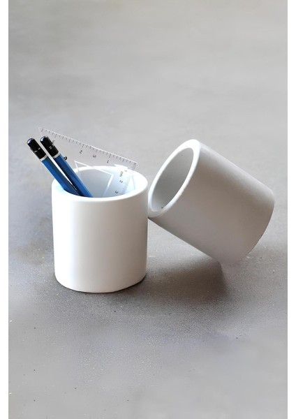 El Yapımı Beton Kalemlik Seti | Modern ve Şık Masaüstü Düzenleyici | Ofis & Makyaj Organizeri modelleri