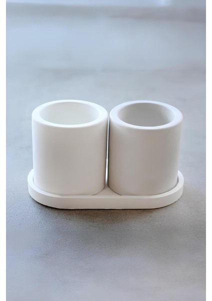 El Yapımı Beton Kalemlik Seti | Modern ve Şık Masaüstü Düzenleyici | Ofis & Makyaj Organizeri fırsatları