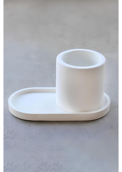 El Yapımı Beton Kalemlik Seti | Modern ve Şık Masaüstü Düzenleyici | Ofis & Makyaj Organizeri indirimleri