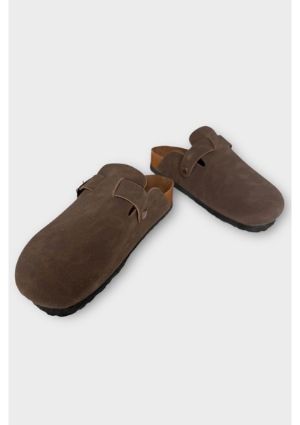 Unisex Toka Detaylı Mantar Anatomik Tabanlı Terlik Kahverengi fırsatları