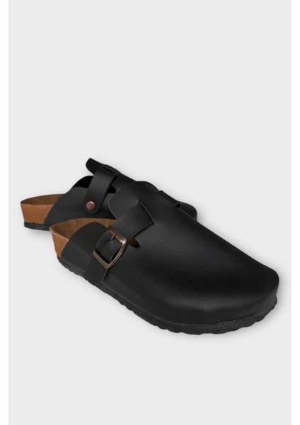 Unisex Toka Detaylı Mantar Anatomik Tabanlı Terlik Siyah fiyatları