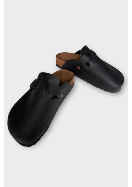 Unisex Toka Detaylı Mantar Anatomik Tabanlı Terlik Siyah fırsatları