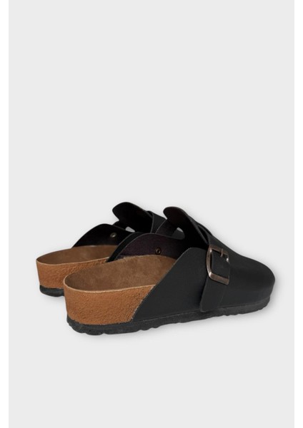 Unisex Toka Detaylı Mantar Anatomik Tabanlı Terlik Siyah indirimleri