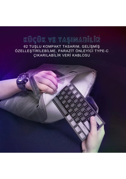 Z-686 Gameon-Go %60 Mekanik Rgb Oyun Klavyesi Kırmızı (Red) Switch Q Türkçe modelleri