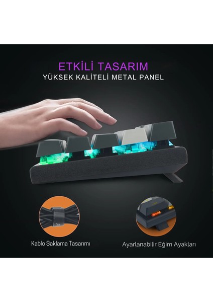 Z-686 Gameon-Go %60 Mekanik Rgb Oyun Klavyesi Kırmızı (Red) Switch Q Türkçe fırsatları