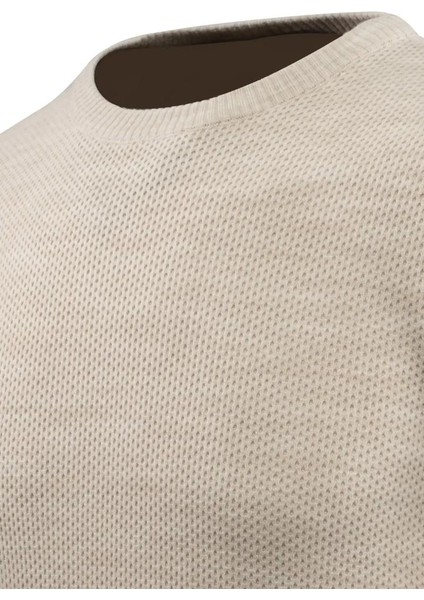 Erkek Sıfır Yaka Kazak Petek Örgü Klasik Kalıp 5243C BGL-ST04859 fırsatları