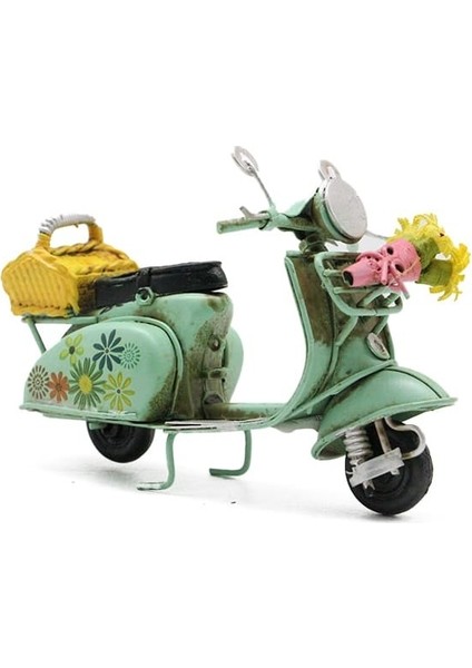 Dekoratif Metal Scooter Önü Sepetli