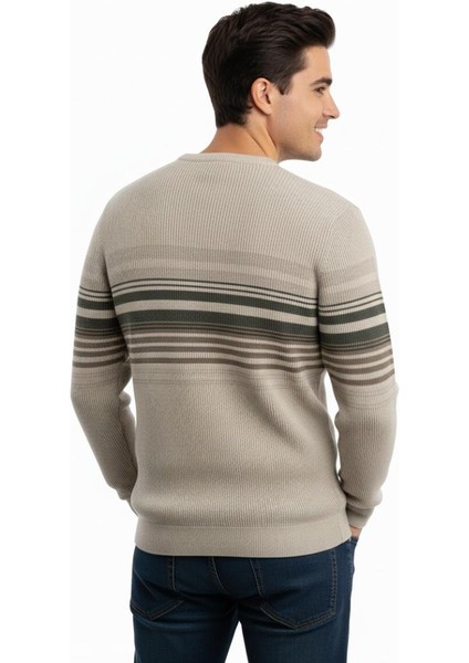 Erkek Sıfır Yaka Kazak Selanik Örgü Klasik Kalıp 5245C BGL-ST04860 modelleri