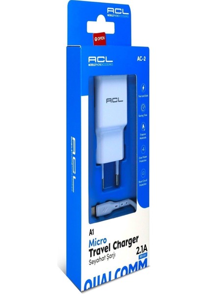 A1 2.1 Amper 10 Watt Micro Seyahat Şarjı - 1 Metre Kablo Şarj Aleti fiyatları