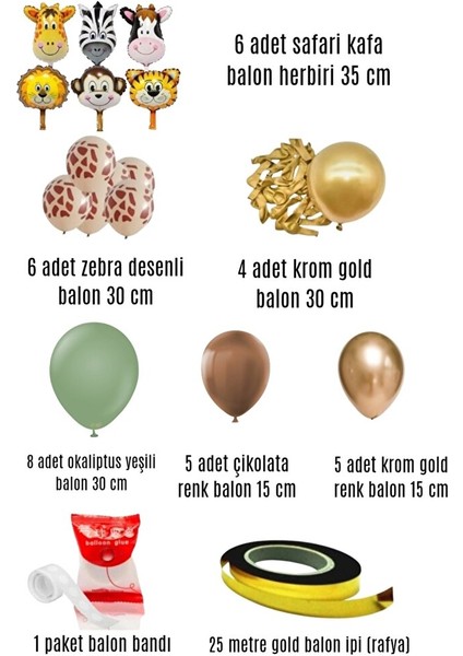 6'lı Safari Doğum Günü Konsepti - Yaş Günü Doğum Günü Kutlama Partisi Seti fiyatları