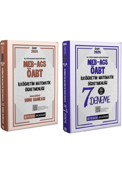 Pegem 2026 Öabt Meb-Ags Ilköğretim Matematik Öğretmenliği Soru Bankası + 7 Deneme 2 Li Set Pegem Akademi Yayınları