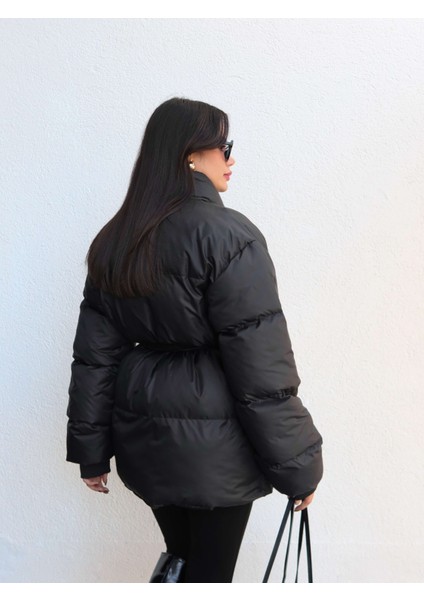 Açık Cep Ön Bağlamalı Şişme Mont indirimleri