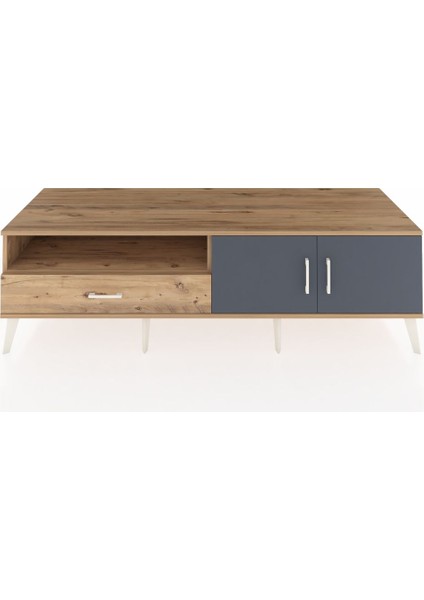 Kronos Tv Ünitesi 2 Raflı Tek Çekmeceli 2 Kapaklı 176X59X51 Çam-Antrasit/çam