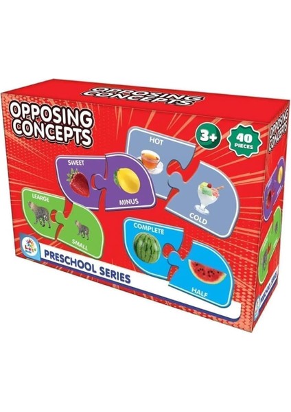 Kavramlar Eğitici Puzzle, 40 Parça, 3+ Yaş, Okul Öncesi Öğrenme Seti