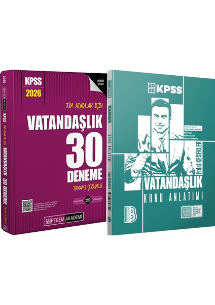 2026 Kpss Tüm Adaylar Için Vatandaşlık 30 Deneme Çözümlü - 2026 Kpss Vatandaşlık Konu