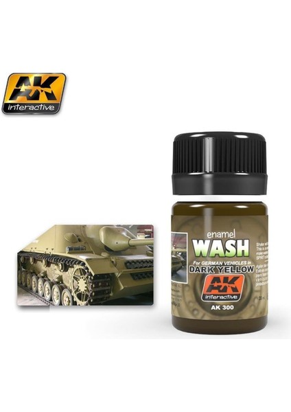 AK 300 35 ml. Koyu Sarı Eskitme Efekti, Wash Serisi Enamel Model Boyası