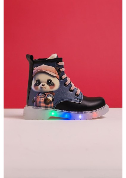 Liam Siyah Çizgi Karakter Baskılı Bağcıklı Çocuk Bot fiyatları