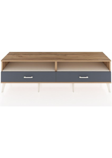 Hyperion Tv Ünitesi 2 Raflı 2 Çekmeceli 176X44X51 Çam-Aytaşı/antrasit