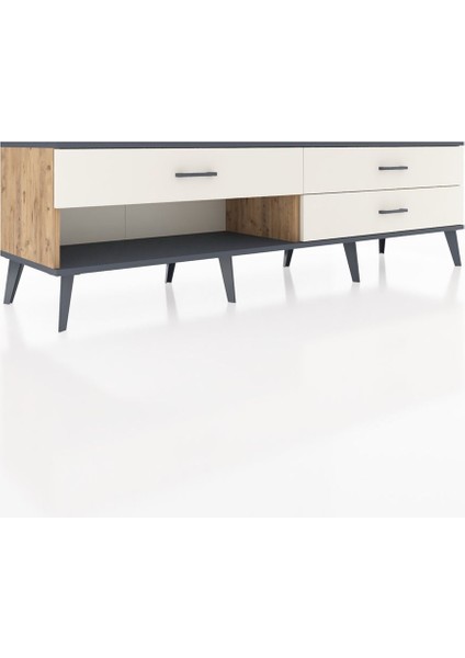 Hyperion Tv Ünitesi 3 Çekmeceli 176X44X51 Çam-Antrasit/aytaşı fiyatları