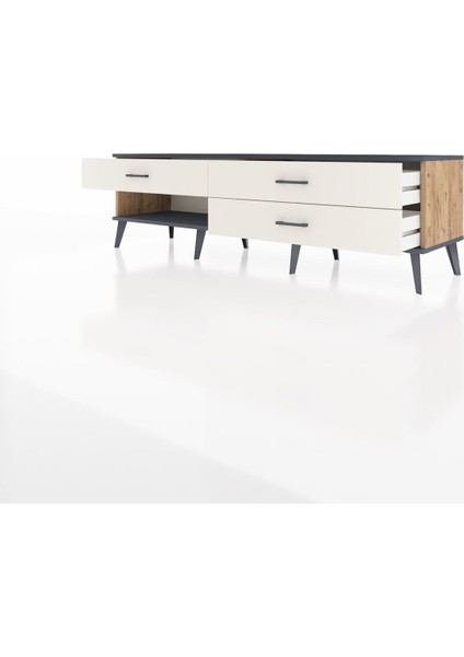 Hyperion Tv Ünitesi 3 Çekmeceli 176X44X51 Çam-Antrasit/aytaşı modelleri
