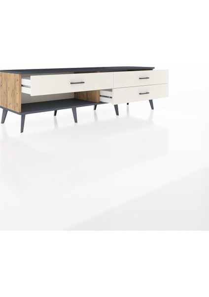 Hyperion Tv Ünitesi 3 Çekmeceli 176X44X51 Çam-Antrasit/aytaşı indirimleri