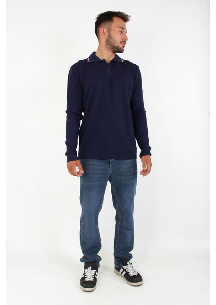 3001 Ince Çizgili Yakası Çizgili Kazak fırsatları