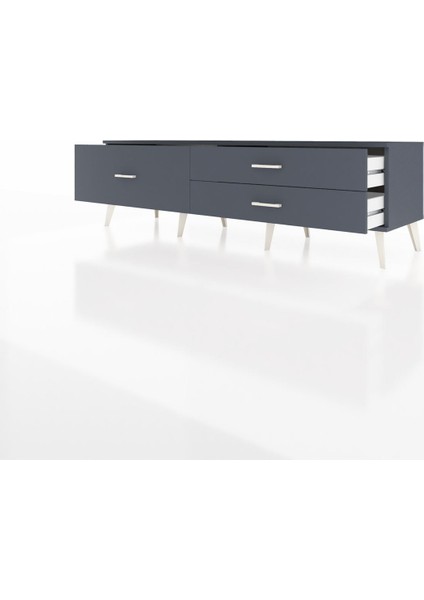 Hyperion Tv Ünitesi 3 Çekmeceli 176X44X51 Antrasit-Antrasit/antrasit modelleri