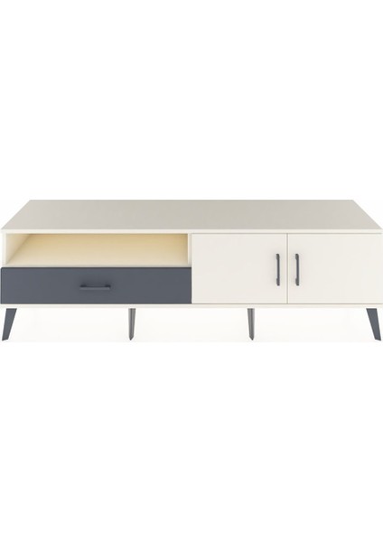 Hyperion Tv Ünitesi 2 Raflı Tek Çekmeceli 2 Kapaklı 176X44X51 Aytaşı-Aytaşı/antrasit