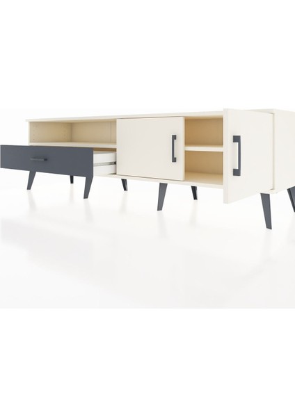 Hyperion Tv Ünitesi 2 Raflı Tek Çekmeceli 2 Kapaklı 176X44X51 Aytaşı-Aytaşı/antrasit fırsatları