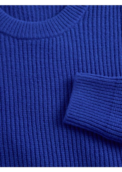 Erkek Çocuk Mavi Cashsoft Relaxed Bisiklet Yaka Kazak fiyatları