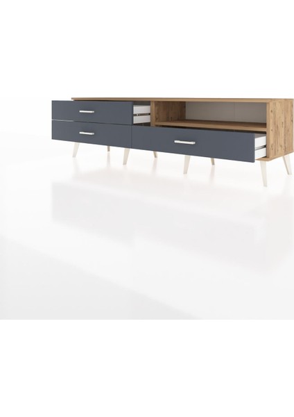 Hyperion Tv Ünitesi Tek Raflı 3 Çekmeceli 176X44X51 Çam-Çam/antrasit modelleri